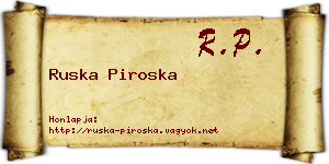 Ruska Piroska névjegykártya