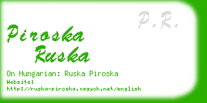 piroska ruska business card